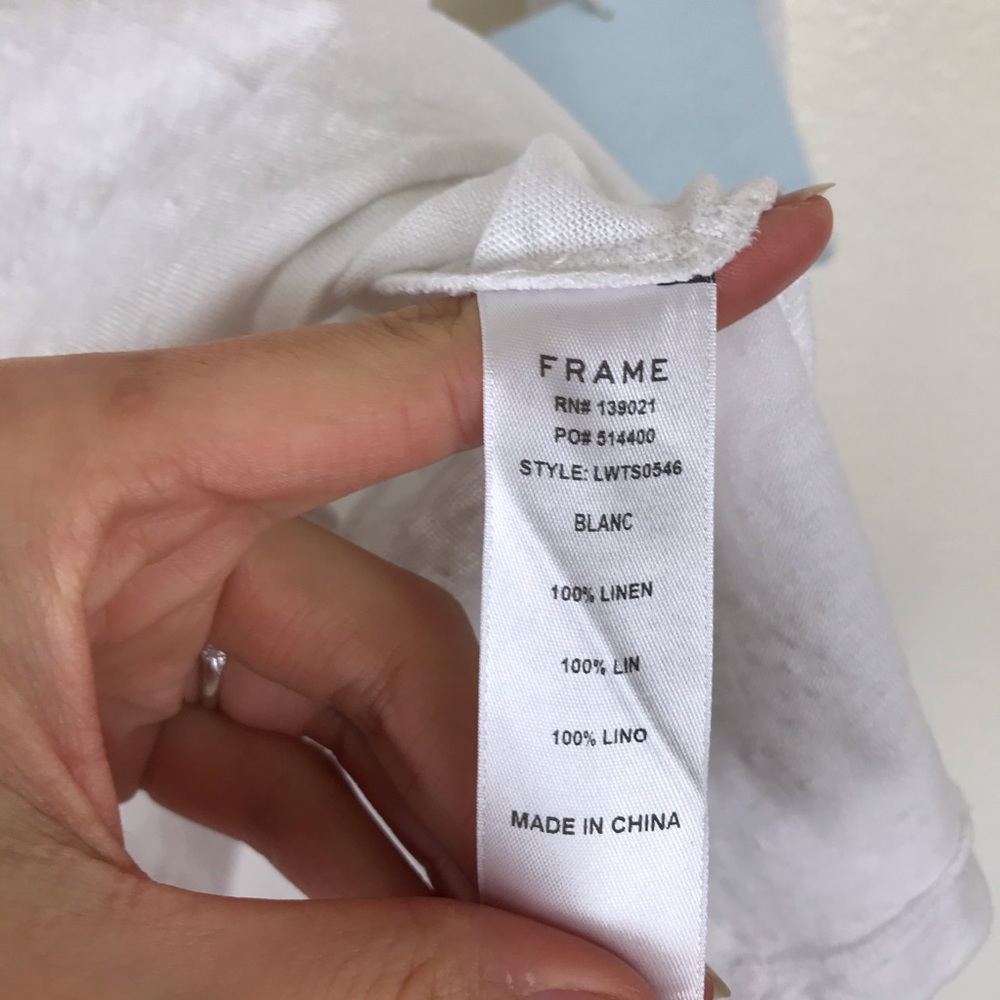 Frame Ruffle Linen Long Sleeve -Damaged - Picture 6 of 8